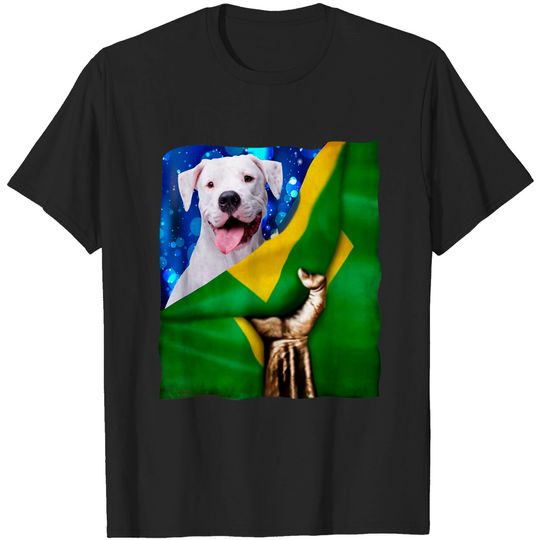 Discover Brazil Flag Dogo Argentino Brazilian Dog Mom Dog Dad T-Shirt