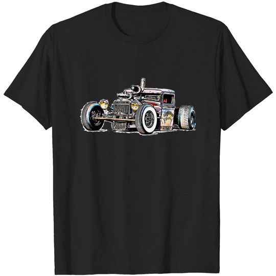 Discover Gal Hotrods T-Shirts Rust Bucket Outline Rat Rod Hot Rod Diesel