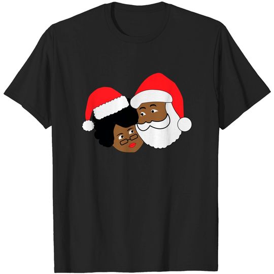 Discover Black Loving Santa Claus and Mrs. Claus Ethnic Christmas T-Shirt