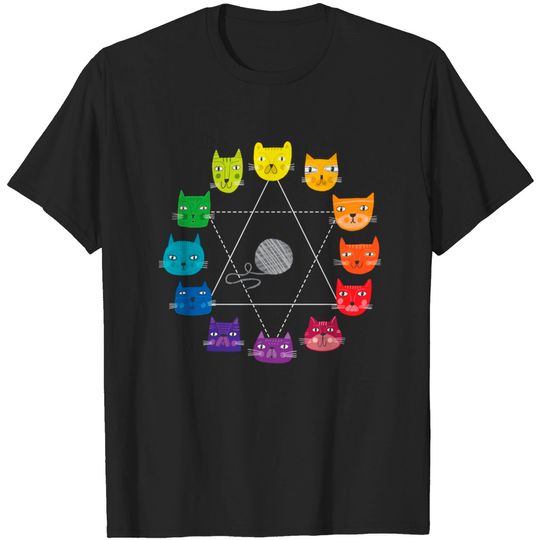 Discover Cat Themed Artist Color Wheel - Artist Color Chart - T-Shirt