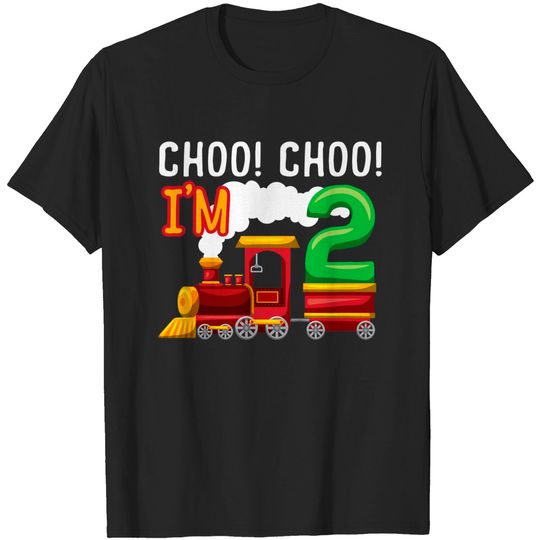 Discover Kids Toddler Train Lover 2nd Birthday Party Train Toy Train T-Shirt