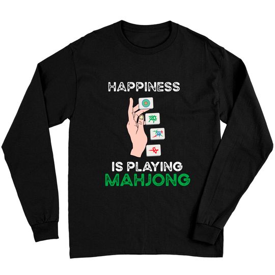 Discover King of Tiles Mahjong Red Dragon Card Mahjong Long Sleeve T-Shirt