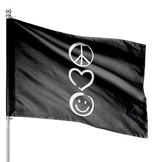 Discover Peace Love and Happiness House Flags