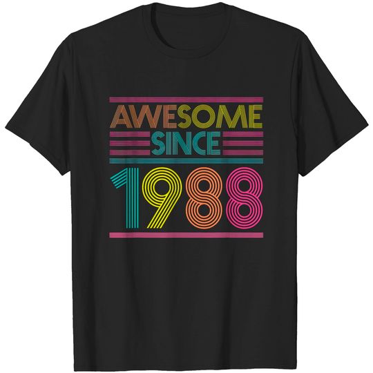 Discover Awesome Since 1988 33rd Birthday T Shirt