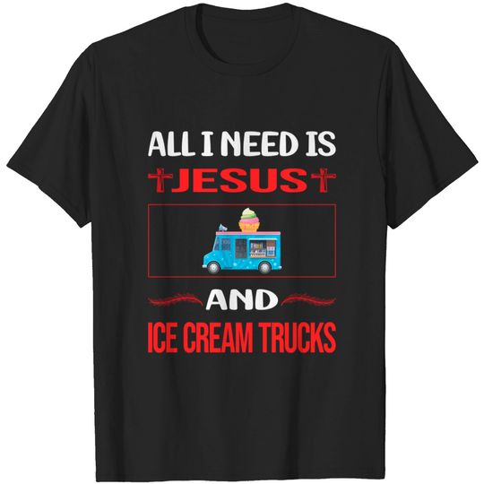 Discover Funny Jesus Ice Cream Truck Trucks - Ice Cream Truck - T-Shirt