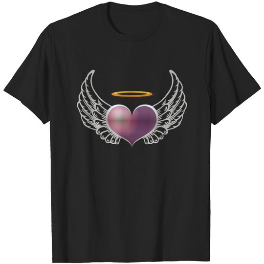 Discover Angel wings and halo T-Shirts Pretty Heart with Angel Wings and Halo