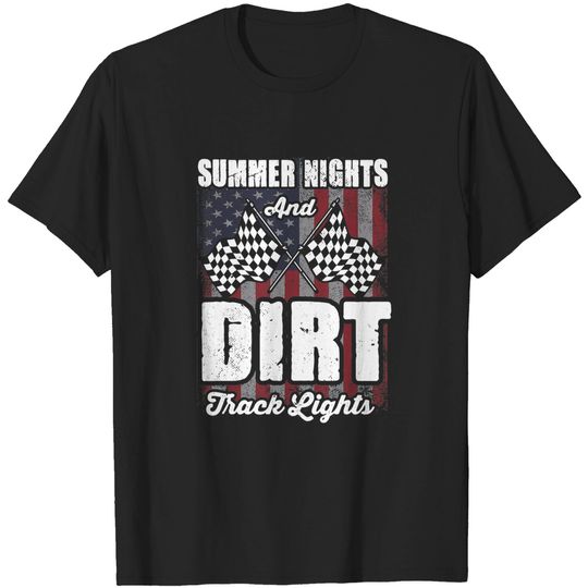 Discover USA American Flag | Summer Nights And Dirt Track Lights T-Shirt