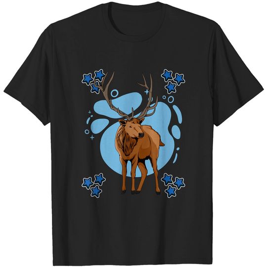 Discover Blue Design Stag T-Shirt for Heartfelt Deer Lovers