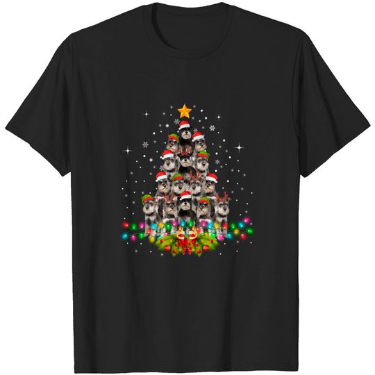 Discover Schnauzer Dogs Tree Christmas Sweater Xmas Pet Animal Dog T-Shirt
