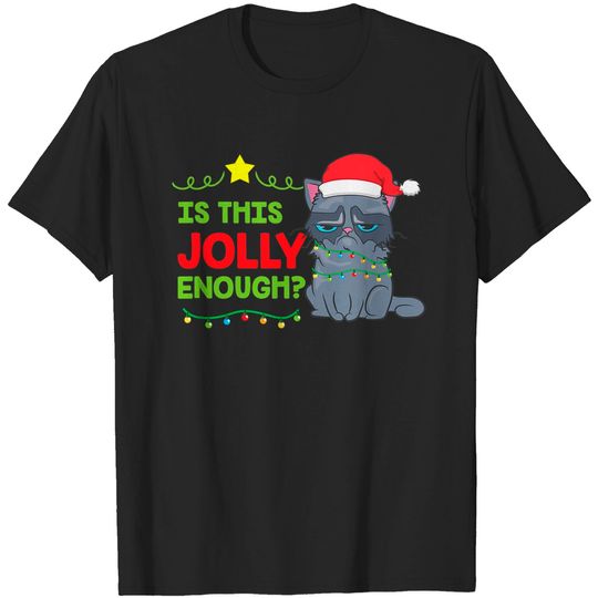 Discover Is This Jolly Enough Christmas Xmas Cat Costume T-Shirt