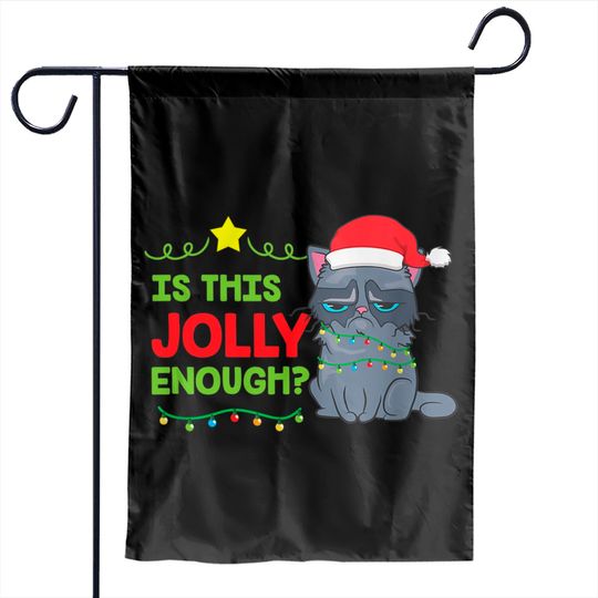 Discover Is This Jolly Enough Christmas Xmas Cat Costume Garden Flags