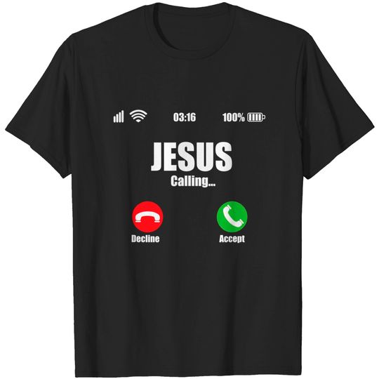 Discover Jesus Is Calling Shirt Christian Cross Modern Believe T-Shirt