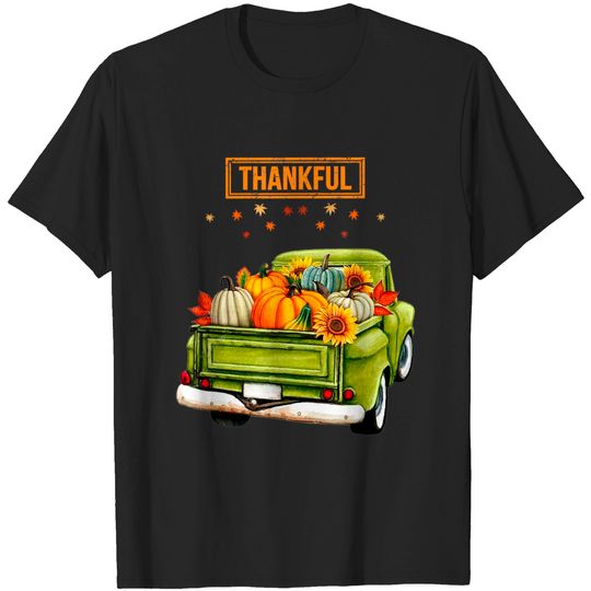 Discover Thankful Grateful Blessed Truck Thanksgiving Men Women T-Shirt
