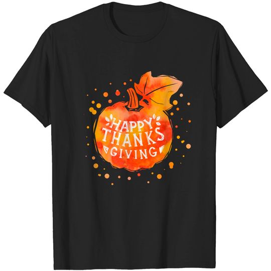 Discover Shades Of Autumn Orange Pumpkin Happy Thanksgiving T-Shirt