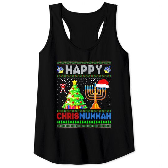 Discover Happy Chrismukkah Jewish Holiday Christmas Hanukkah Tank Tops
