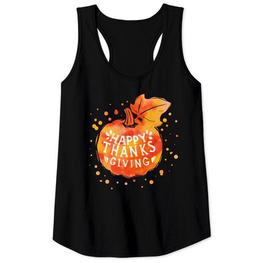 Discover Shades Of Autumn Orange Pumpkin Happy Thanksgiving Tank Tops