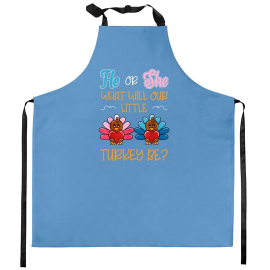 Discover He Or She What Will Our Little Turkey Be? Thanksgiving Baby Kitchen Aprons