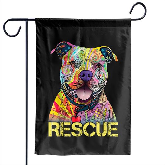Discover Rescue Dog Colorfull Pitbull Dog Adopt Don't Shop Garden Flags