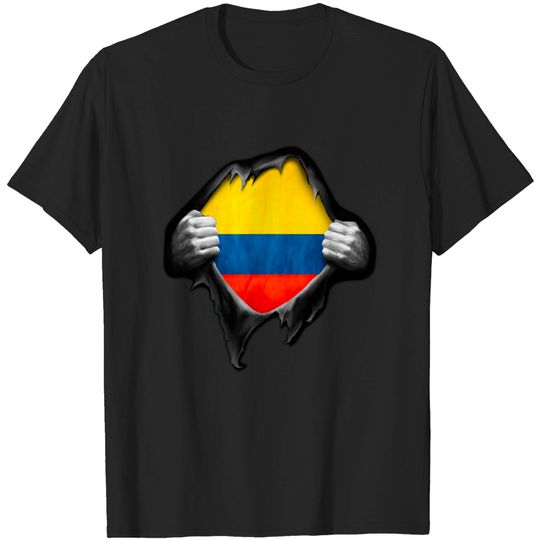 Discover Colombia Flag Colombian Roots DNA Pride Gift - Colombia Flag - T-Shirt
