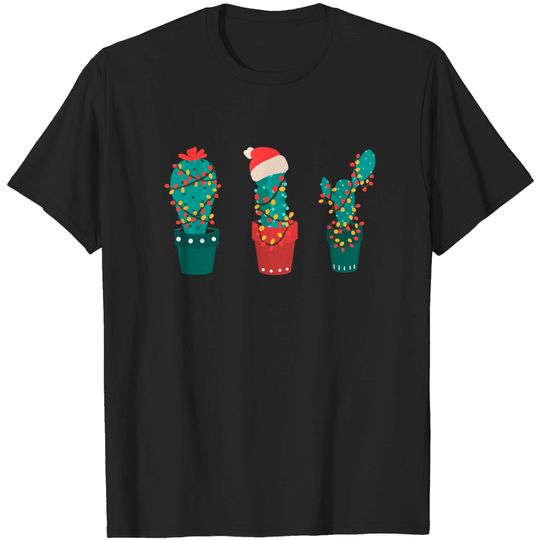 Discover Cactus Decorations Christmas Lights Santa Hat Cactus Lover T-Shirt