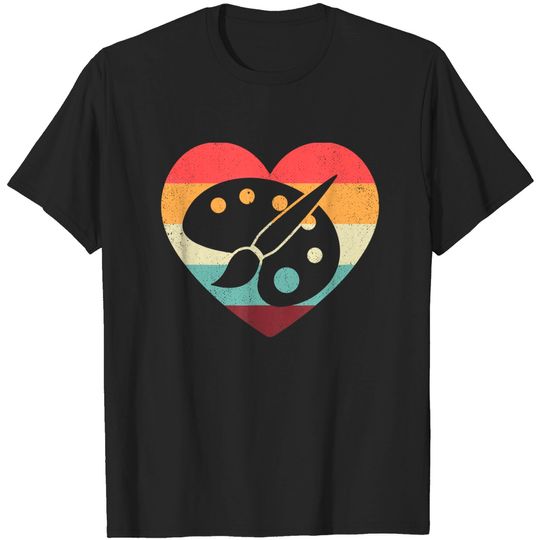 Discover Paintbrush Palette Heart Back To School Art Teacher T Shirt