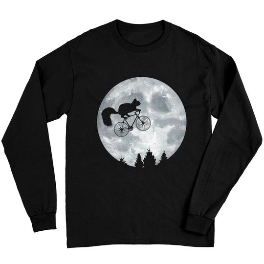 Discover Squirrel Riding Moon Bike Halloween Lunar Long Sleeve