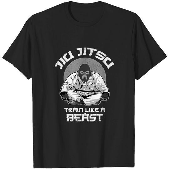 Discover Train like a Beast Jiu Jitsu, BJJ Grappling MMA Gorilla T-Shirt