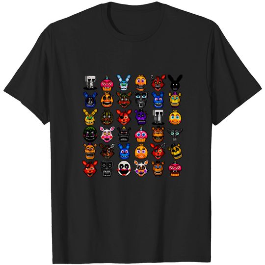 Discover FNAF pixel art collage - Five Nights At Freddys - T-Shirt