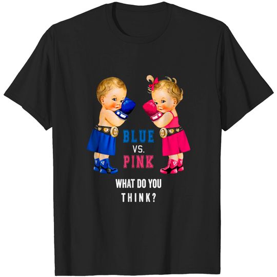 Discover Blue vs Pink Boxing Babies Gender Reveal T-Shirts