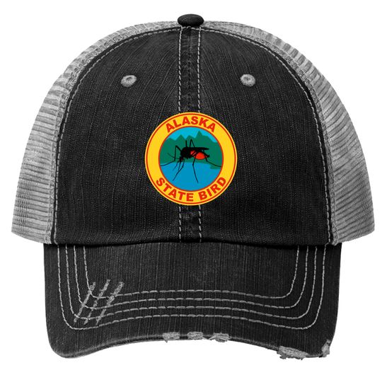 Discover Alaska State Bird Mosquito Trucker Hats