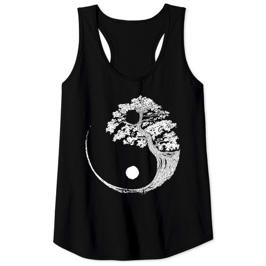 Discover Tao Symbol Tank Tops Yin Yang Bonsai Tree Japanese Buddhist Zen