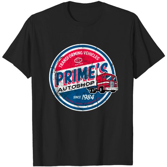 Discover Prime's Autoshop - Transformers - T-Shirt