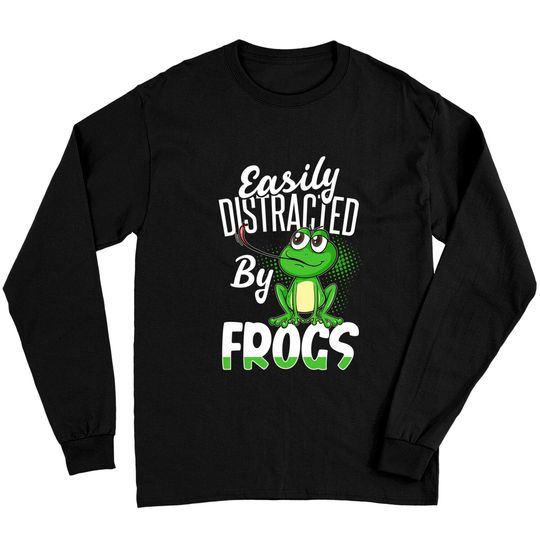 Discover Frog Owners Vintage Frog Frogs Easily Distracted By Frogs Long Sleeve T-Shirt