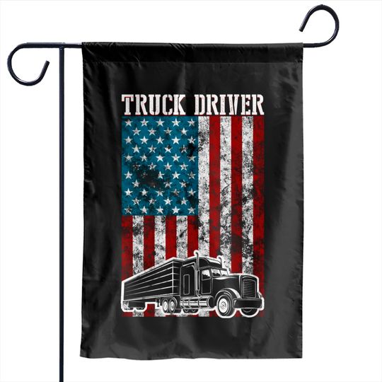 Discover Truck Driver American Flag Garden Flags