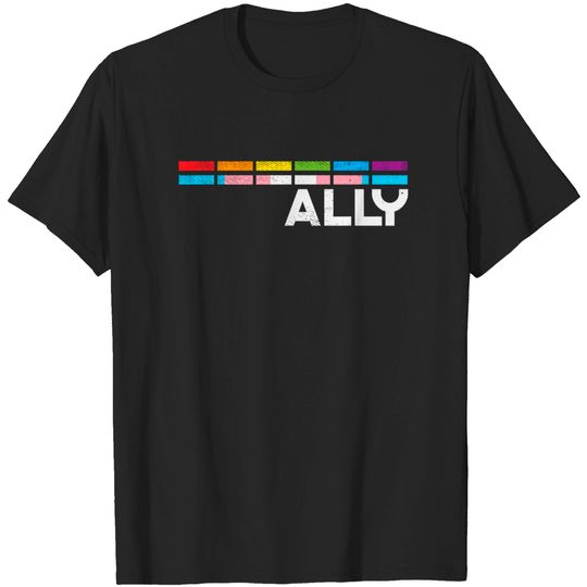Discover Lgbtq Ally Flag T-Shirt LGBT Transgender Ally Transsexual Trans Pride Flag