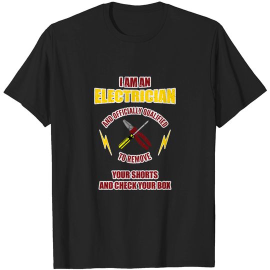 Discover Electronic Electric electrician Ac Workshop Craftsman Dc Gift - Electrician - T-Shirt