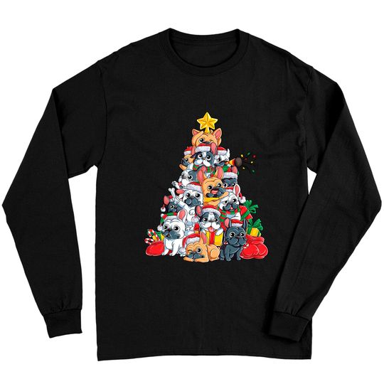 Discover French Bulldog Christmas Tree Dog Santa Xmas Long Sleeves