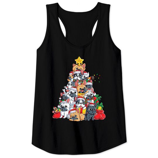 Discover French Bulldog Christmas Tree Dog Santa Xmas Tank Tops