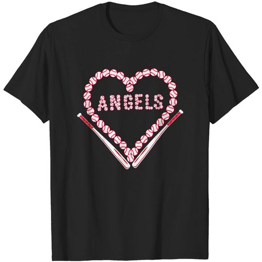 Discover Angels Baseball Angles Heart Shirt