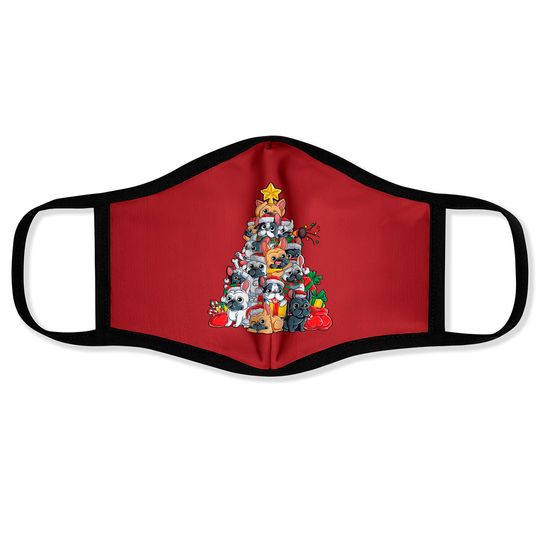 Discover French Bulldog Christmas Tree Dog Santa Xmas Face Masks