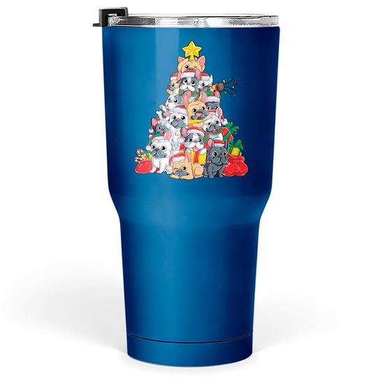 Discover French Bulldog Christmas Tree Dog Santa Xmas Tumblers 30 oz