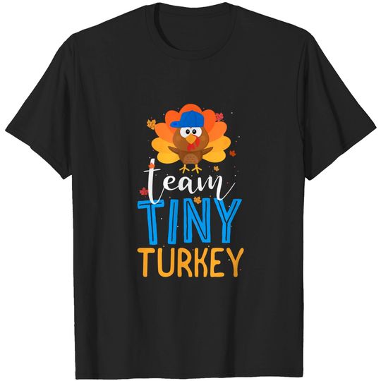 Discover Team Tiny Turkey Gender Reveal Baby Shower Thanksgiving Boy T-Shirt