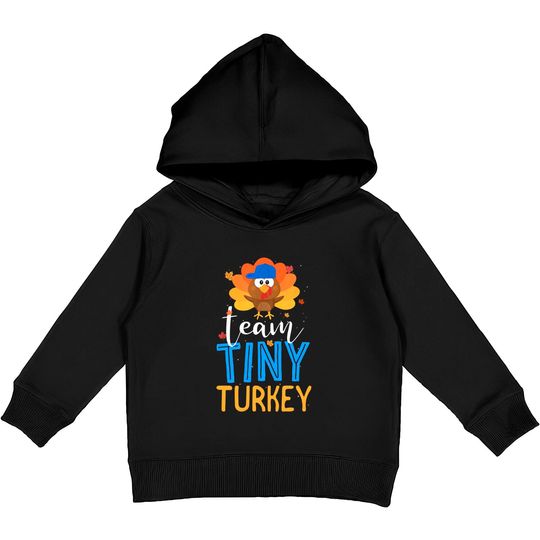 Discover Team Tiny Turkey Gender Reveal Baby Shower Thanksgiving Boy Kids Pullover Hoodies
