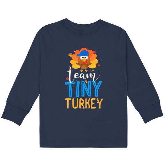 Discover Team Tiny Turkey Gender Reveal Kids Long Sleeve T-Shirt