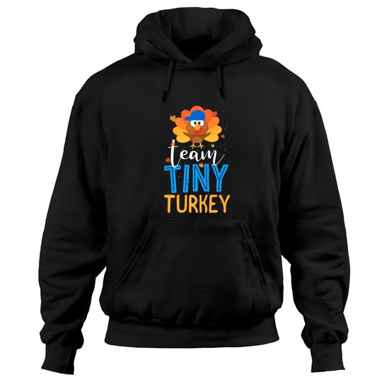 Discover Team Tiny Turkey Gender Reveal Baby Shower Thanksgiving Boy Hoodies