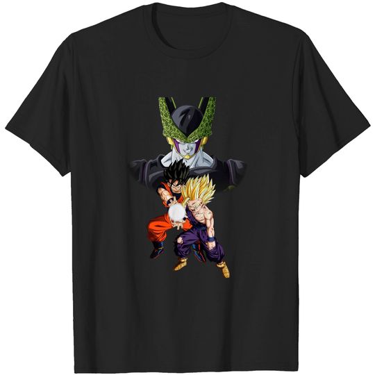 Discover Dragon Ball Z Cell Goku and Gohan T-Shirt