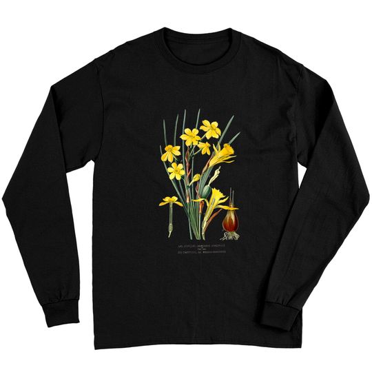 Discover Daffodil Flower botanical Narcissus Pseudonarcissus Long Sleeves