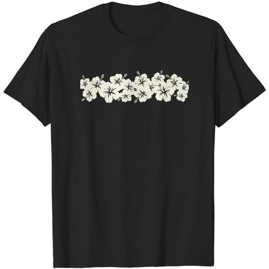 Discover Surfer Style Vintage Floral | Hibiscus Flower Row 1970s T-Shirt