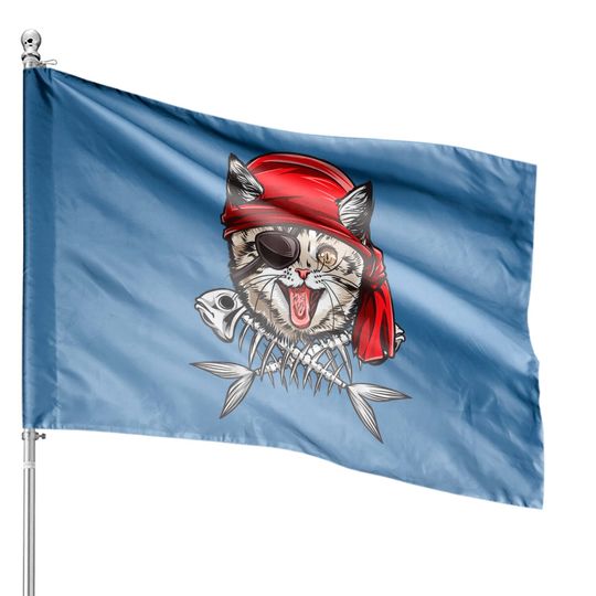 Discover Cat Skull Pirate-House Flags