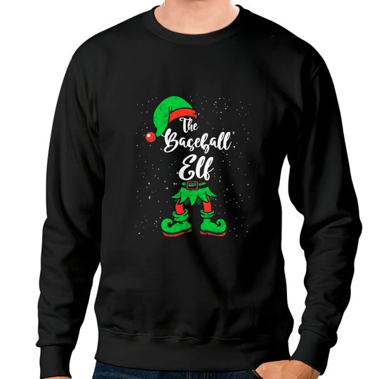 Discover Baseball Elf Matching Family Christmas Pajama Sweatshirt
